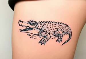 crocodile swimming in water tattoo idea