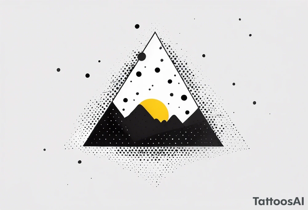 simple sunshine made of black dots with a triangle incorporated somewhere tattoo idea
