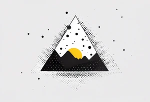 simple sunshine made of black dots with a triangle incorporated somewhere tattoo idea