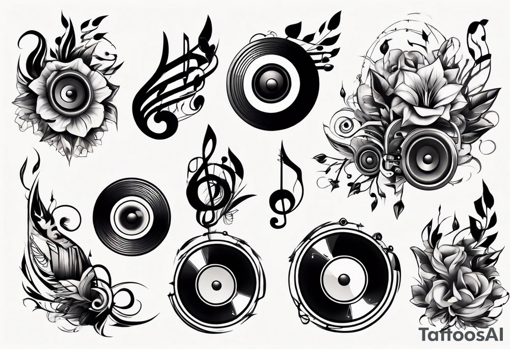 music nature speaker tattoo idea
