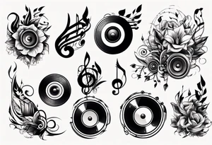 music nature speaker tattoo idea