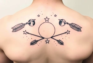 Wesley Brantley Logan with arrows and moons and stars tattoo idea