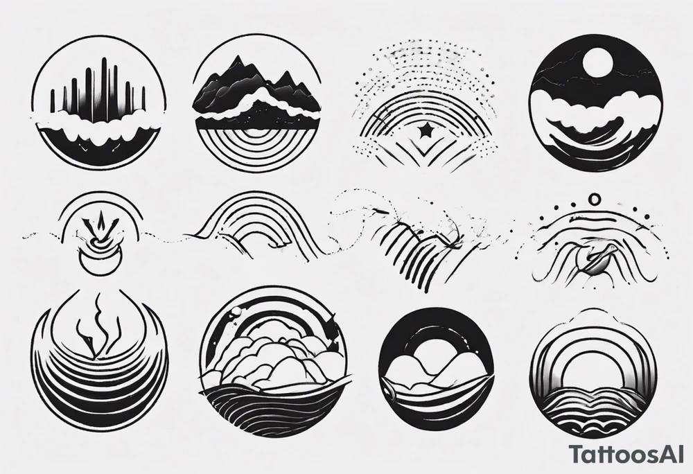 God is in the soundwaves, clean, small tattoo idea