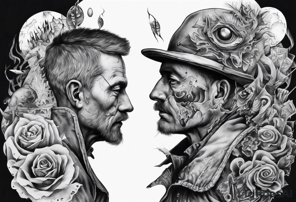 Man leaving his past behind him ready to take on the future tattoo idea