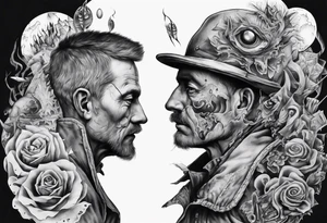 Man leaving his past behind him ready to take on the future tattoo idea
