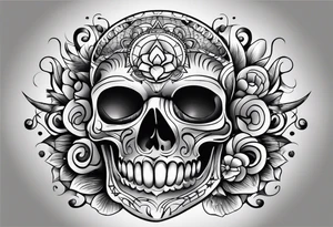 rock a Billy ganzer Arm Tattoo mit verschiedenen Motiven tattoo idea