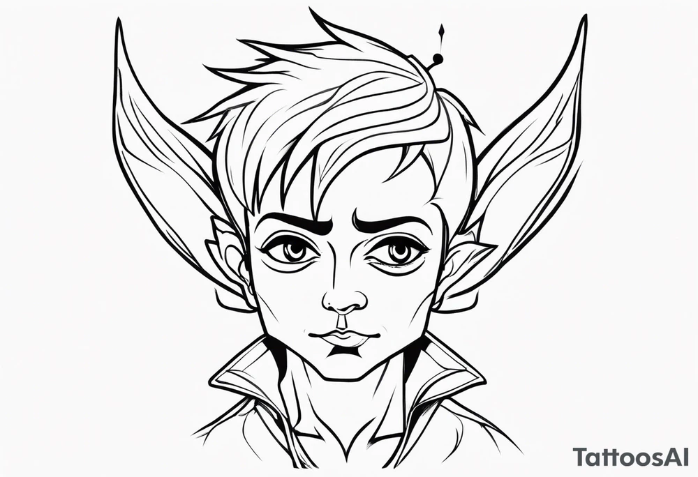 a mischievous male pixie or sprite with E.J.R hidden it in tattoo idea