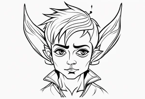 a mischievous male pixie or sprite with E.J.R hidden it in tattoo idea