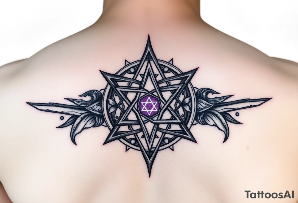 3D merkaba symbol colored light purple 
More options tattoo idea