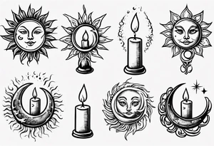 Sun. Moon. Candle. tattoo idea