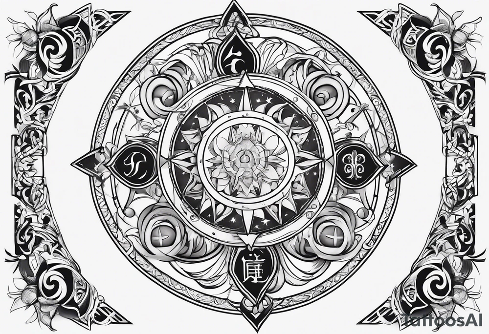sagitarrius zodiac symbols tattoo idea