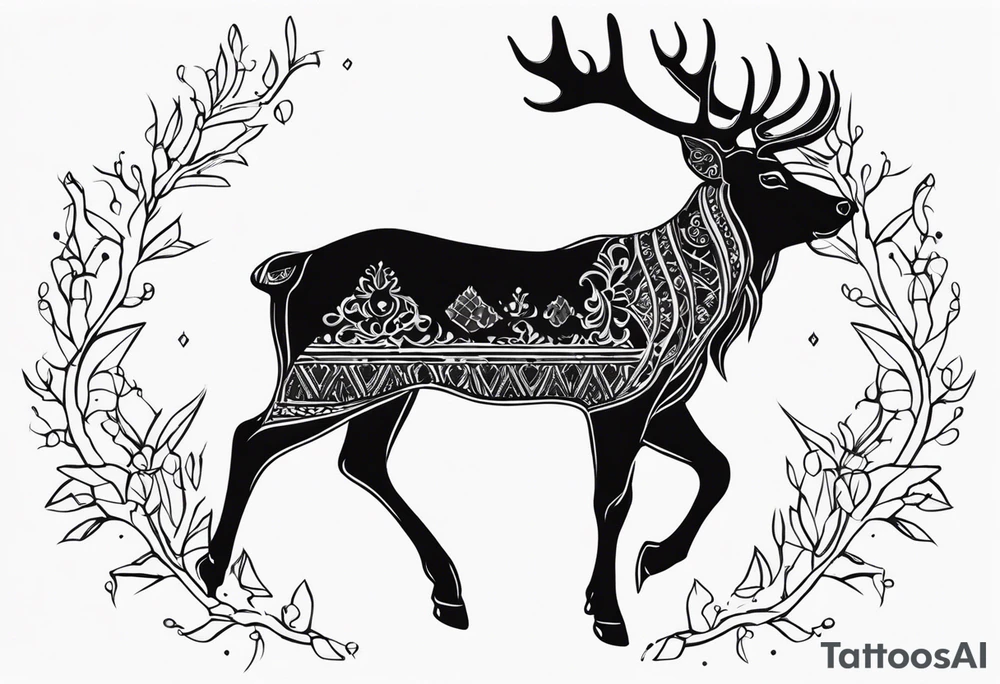 reindeer tattoo idea