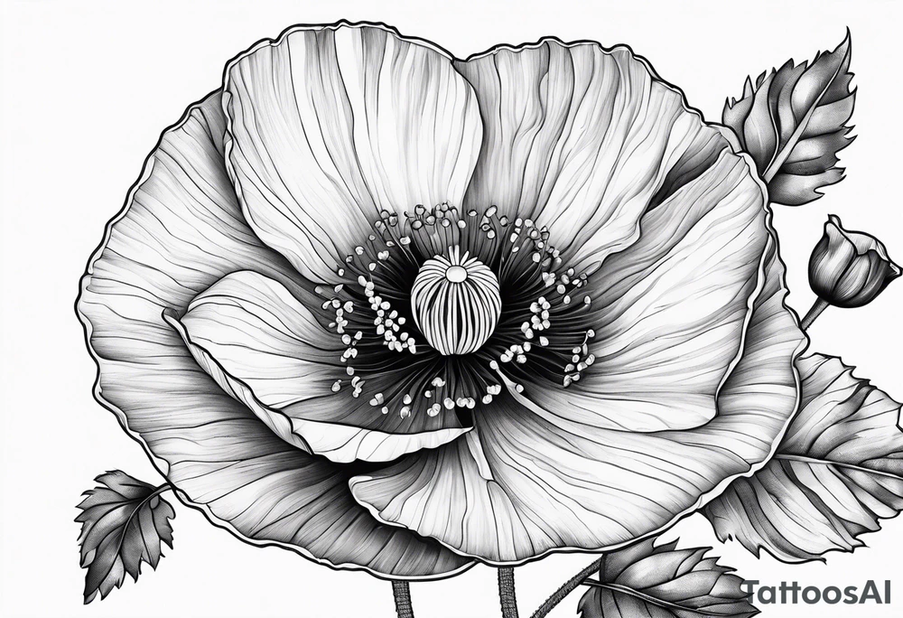 Poppy flower tattoo idea