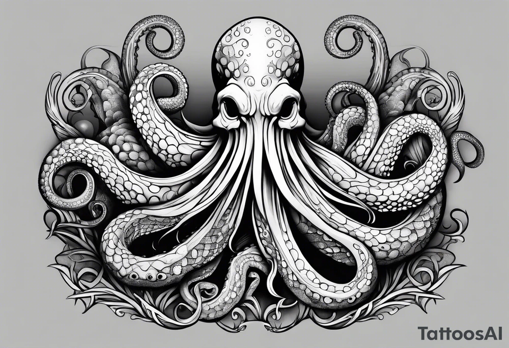 kraken with tentacles tattoo idea