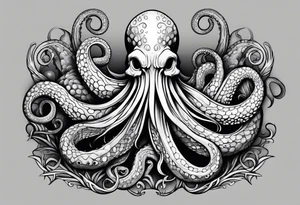 kraken with tentacles tattoo idea