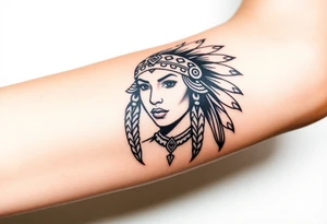 Female Native American woman tattoo idea