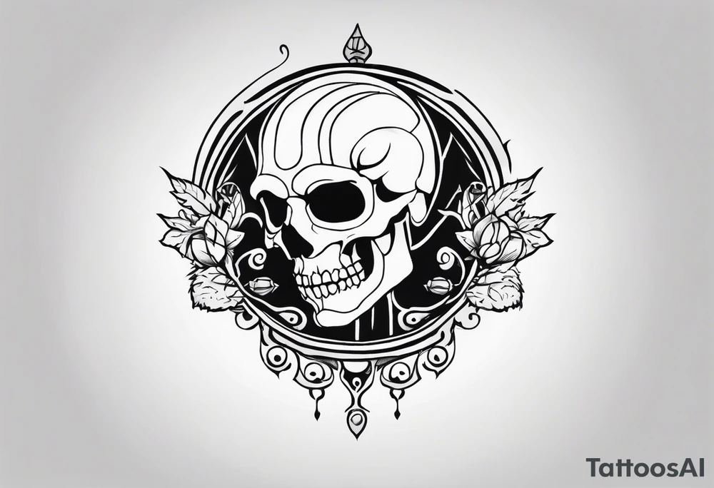 Create me a hole body sceleton looking on left tattoo idea