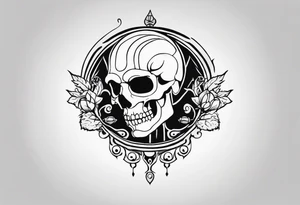 Create me a hole body sceleton looking on left tattoo idea