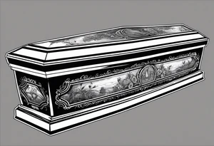 Plain Coffin in graveyard tattoo idea