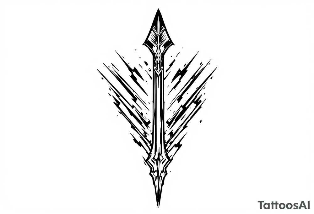 a simple arrow look down tattoo idea