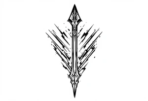 a simple arrow look down tattoo idea