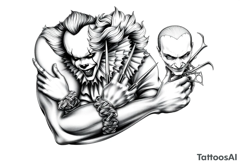 Pennywise, Edward scissor hands, and jason tattoo idea