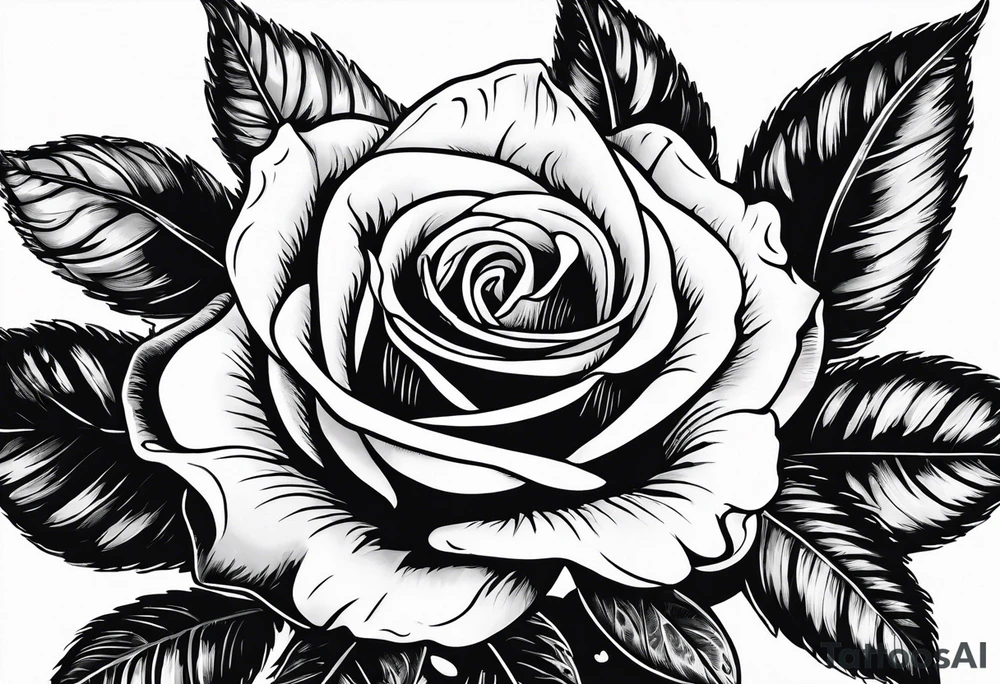 human hand grasping a rose stem tattoo idea