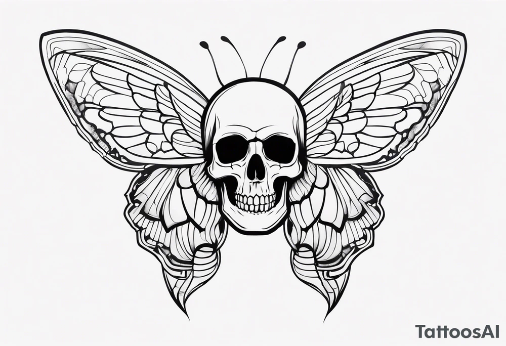 Butterfly wings with skull details tattoo idea