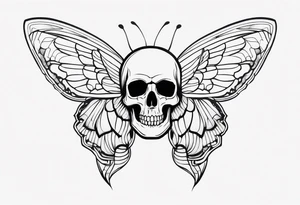 Butterfly wings with skull details tattoo idea