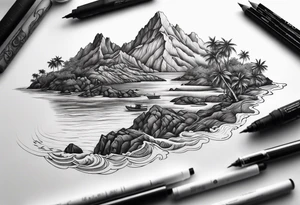 island background tattoo idea