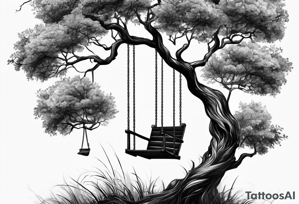 Tree with swing tattoo idea