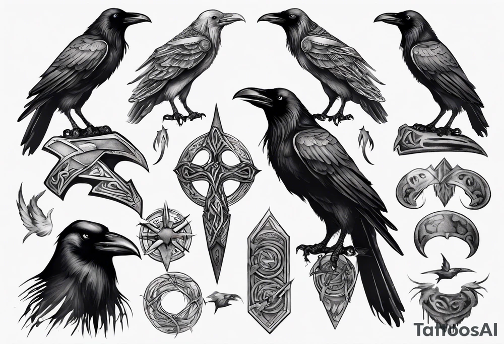 raven from the vikings era tattoo idea