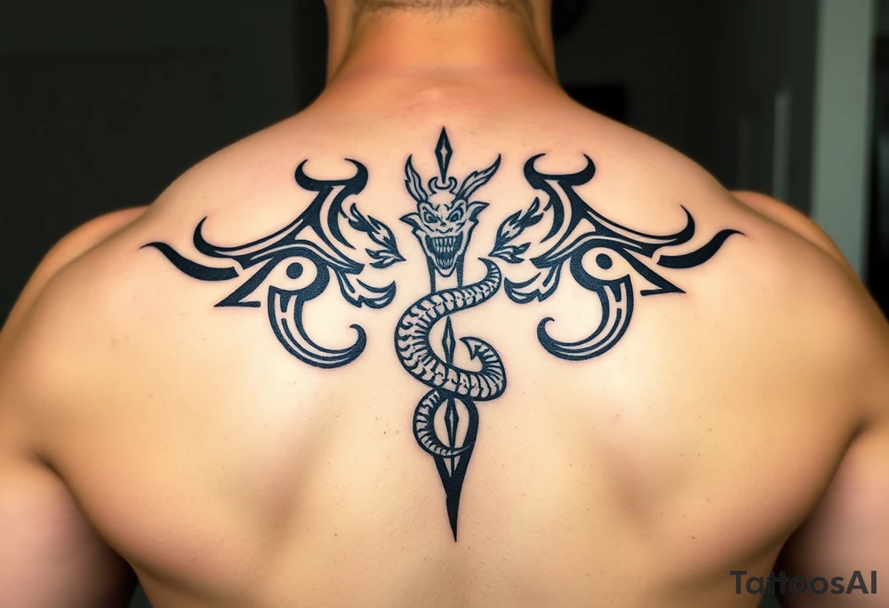 Mythical serpent tattoo idea