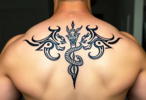 Mythical serpent tattoo idea