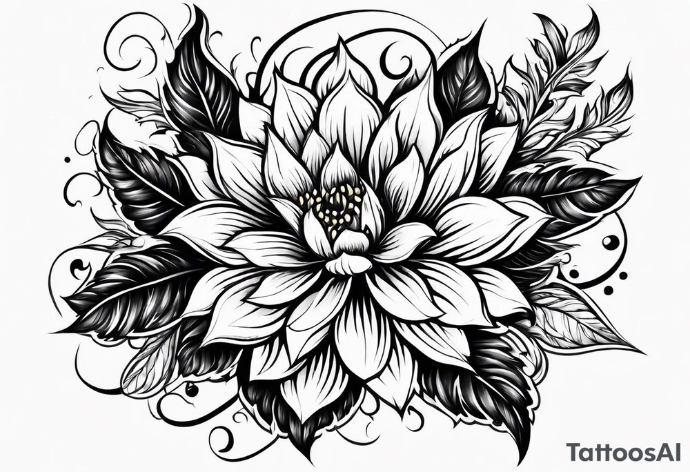 flower fire for a male tattoo idea