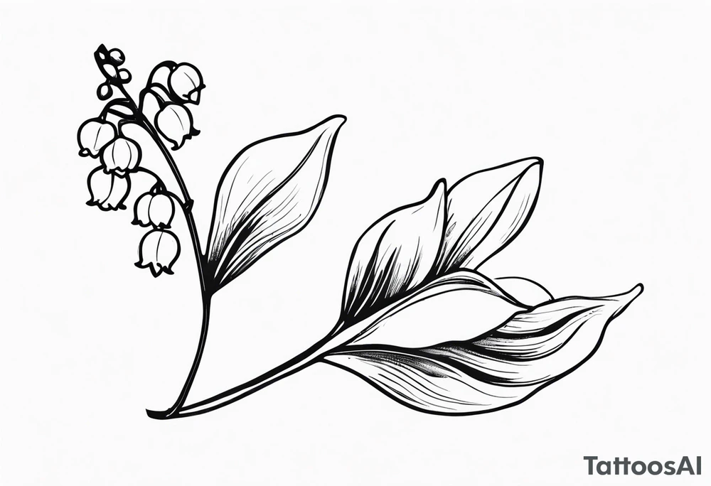 Sideways Stem of lily of the valley tattoo idea