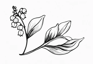 Sideways Stem of lily of the valley tattoo idea