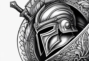 Spartan sword and shield tattoo idea