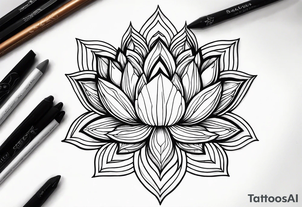gemstone lotus flower tattoo idea