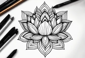 gemstone lotus flower tattoo idea