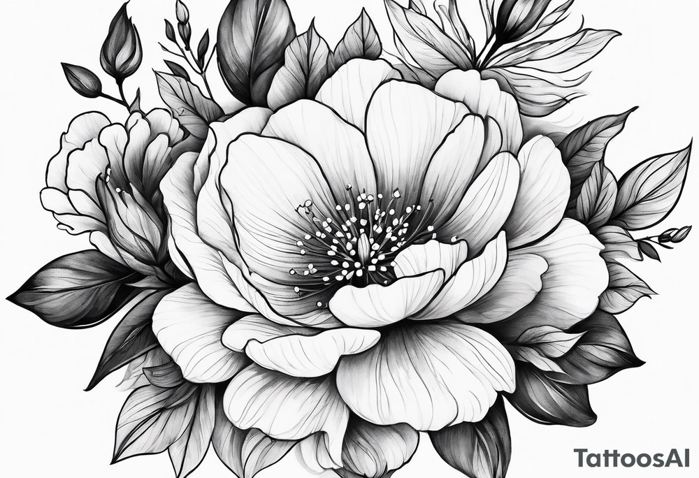 Tiny florals on shoulders tattoo idea