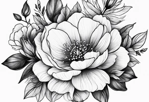Tiny florals on shoulders tattoo idea