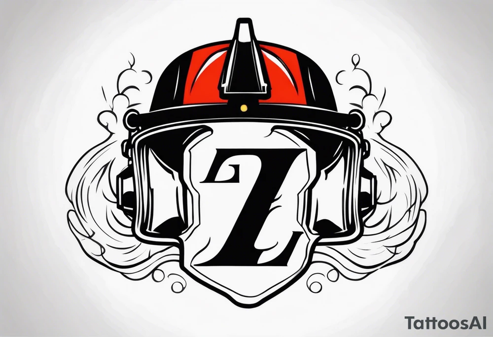 2 letters E, helmet fire fighter, right rescues tattoo idea