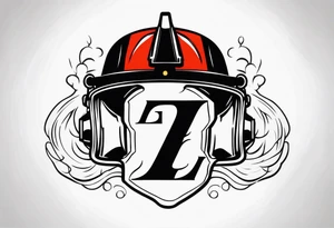 2 letters E, helmet fire fighter, right rescues tattoo idea