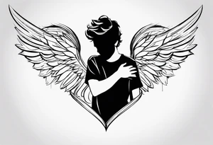 Liam Payn One Direction Memory Love Angel Wings Heart tattoo idea