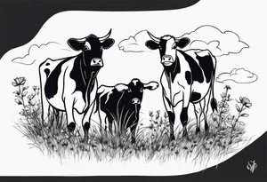 COWS IN YARD tattoo idea