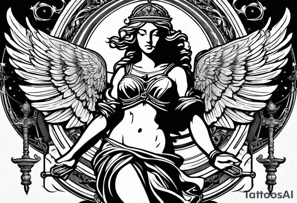 lady justice with wing tattoo idea