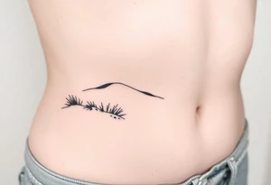 Landscape of sand dune and peasible sea (like in the north of France) in a minimalist style. We have to see the sea in the background tattoo idea