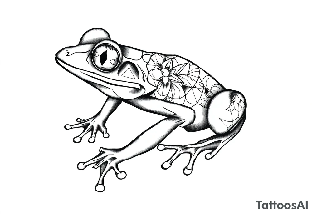 a psychedelic frog tattoo idea