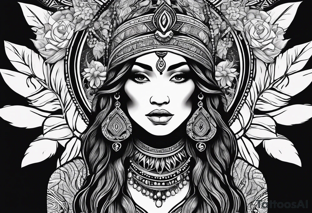 Mother ayahuasca with fingerprint tattoo idea